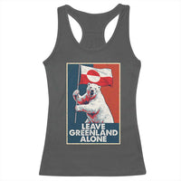 Leave Greenland Alone Racerback Tank Top Polar Bear Holding Flag Greenlanders Supports