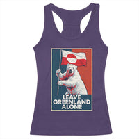 Leave Greenland Alone Racerback Tank Top Polar Bear Holding Flag Greenlanders Supports