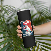 Leave Greenland Alone Skinny Tumbler Polar Bear Holding Flag Greenlanders Supports