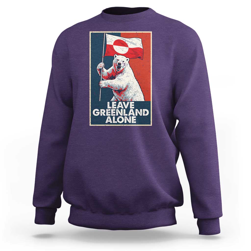 Leave Greenland Alone Sweatshirt Polar Bear Holding Flag Greenlanders Supports