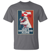Leave Greenland Alone T Shirt Polar Bear Holding Flag Greenlanders Supports