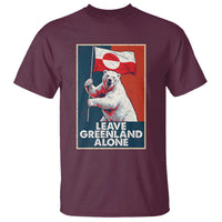 Leave Greenland Alone T Shirt Polar Bear Holding Flag Greenlanders Supports