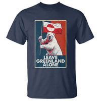 Leave Greenland Alone T Shirt Polar Bear Holding Flag Greenlanders Supports