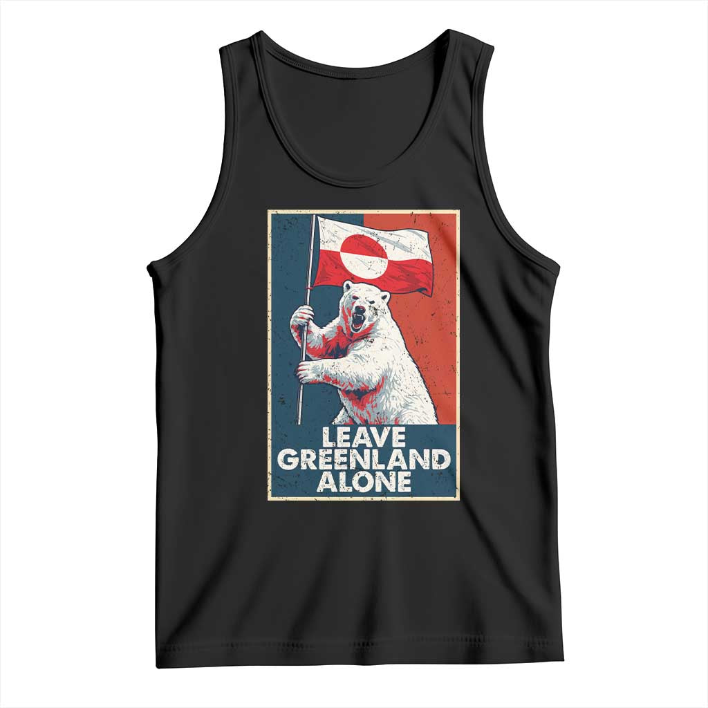 Leave Greenland Alone Tank Top Polar Bear Holding Flag Greenlanders Supports