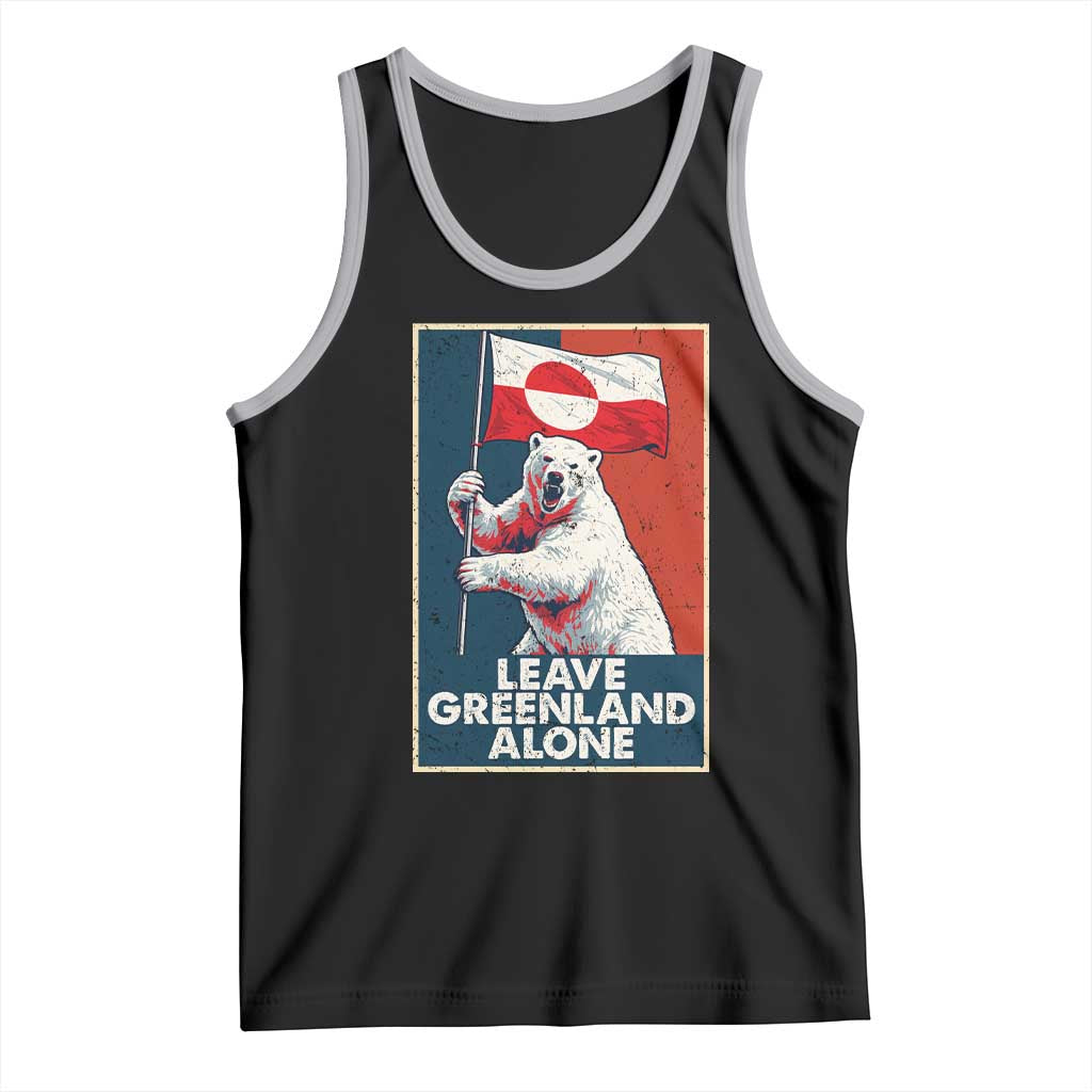 Leave Greenland Alone Tank Top Polar Bear Holding Flag Greenlanders Supports