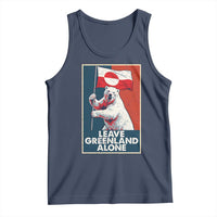 Leave Greenland Alone Tank Top Polar Bear Holding Flag Greenlanders Supports