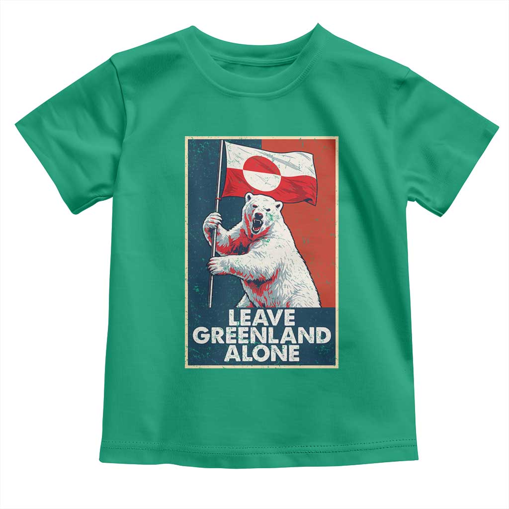Leave Greenland Alone Toddler T Shirt Polar Bear Holding Flag Greenlanders Supports