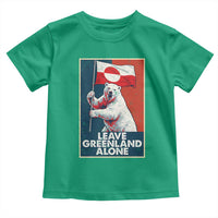 Leave Greenland Alone Toddler T Shirt Polar Bear Holding Flag Greenlanders Supports