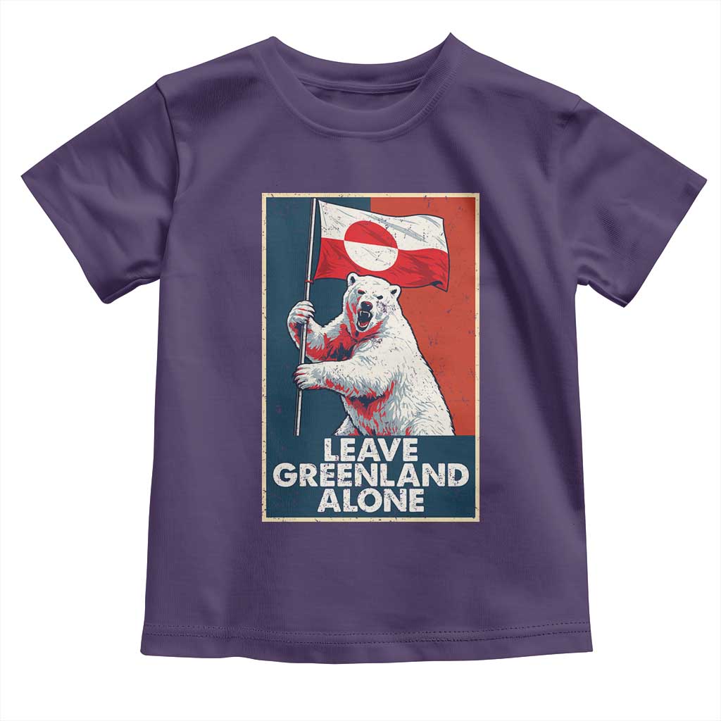 Leave Greenland Alone Toddler T Shirt Polar Bear Holding Flag Greenlanders Supports