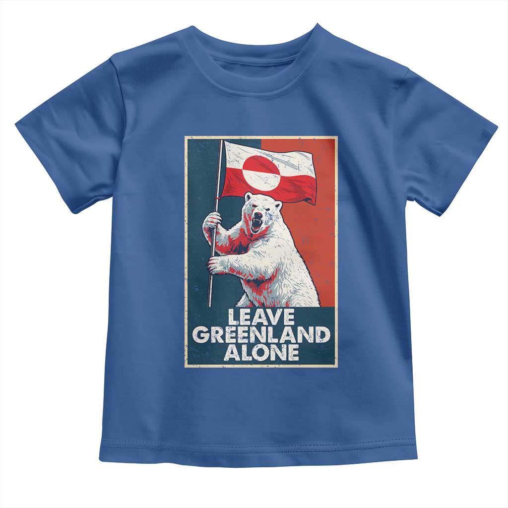 Leave Greenland Alone Toddler T Shirt Polar Bear Holding Flag Greenlanders Supports