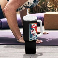 Leave Greenland Alone Tumbler With Handle Polar Bear Holding Flag Greenlanders Supports
