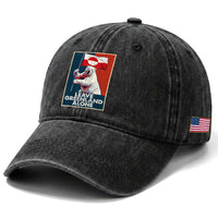 Leave Greenland Alone Washed Cotton Baseball Cap Polar Bear Holding Flag Greenlanders Supports