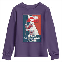 Leave Greenland Alone Youth Sweatshirt Polar Bear Holding Flag Greenlanders Supports