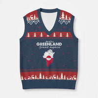 Make Greenland Great Again V-Neck Knit Sweater Vest Act USA 51st State Greenland
