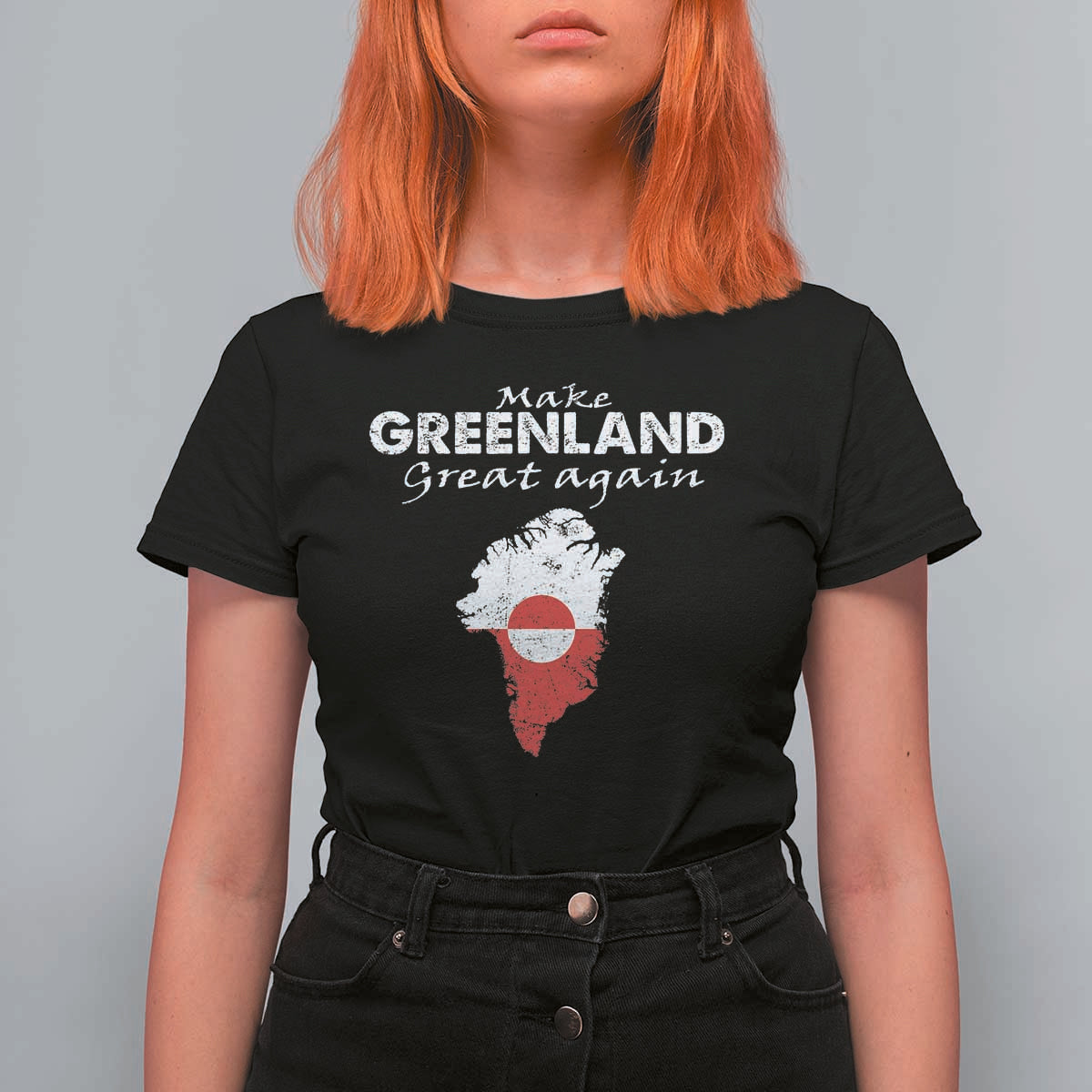Make Greenland Great Again T Shirt For Women Act USA 51st State Greenland