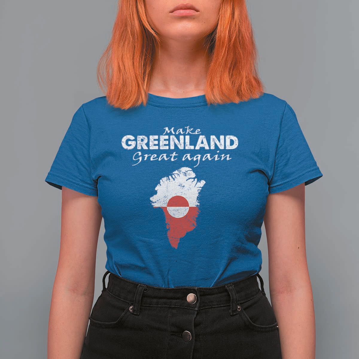 Make Greenland Great Again T Shirt For Women Act USA 51st State Greenland