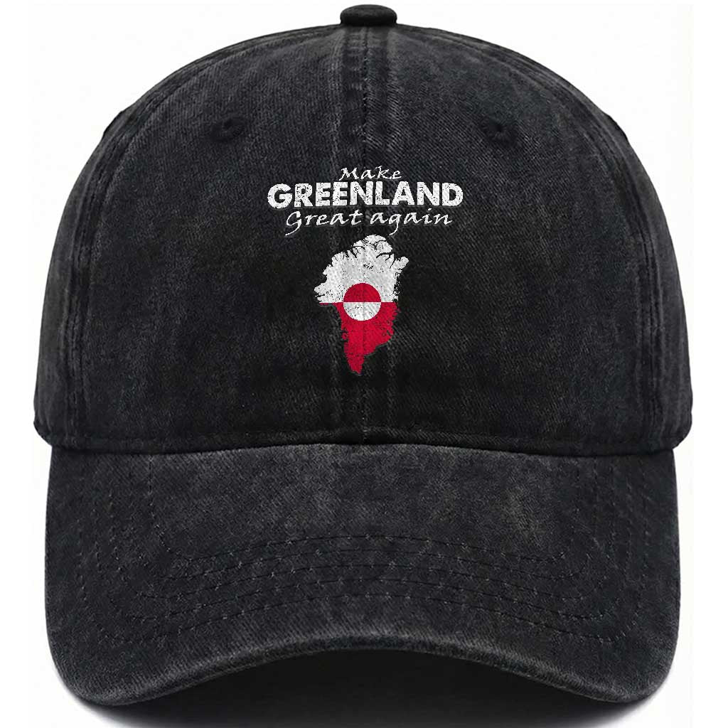 Make Greenland Great Again Washed Cotton Baseball Cap Act USA 51st State Greenland