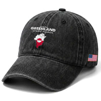 Make Greenland Great Again Washed Cotton Baseball Cap Act USA 51st State Greenland