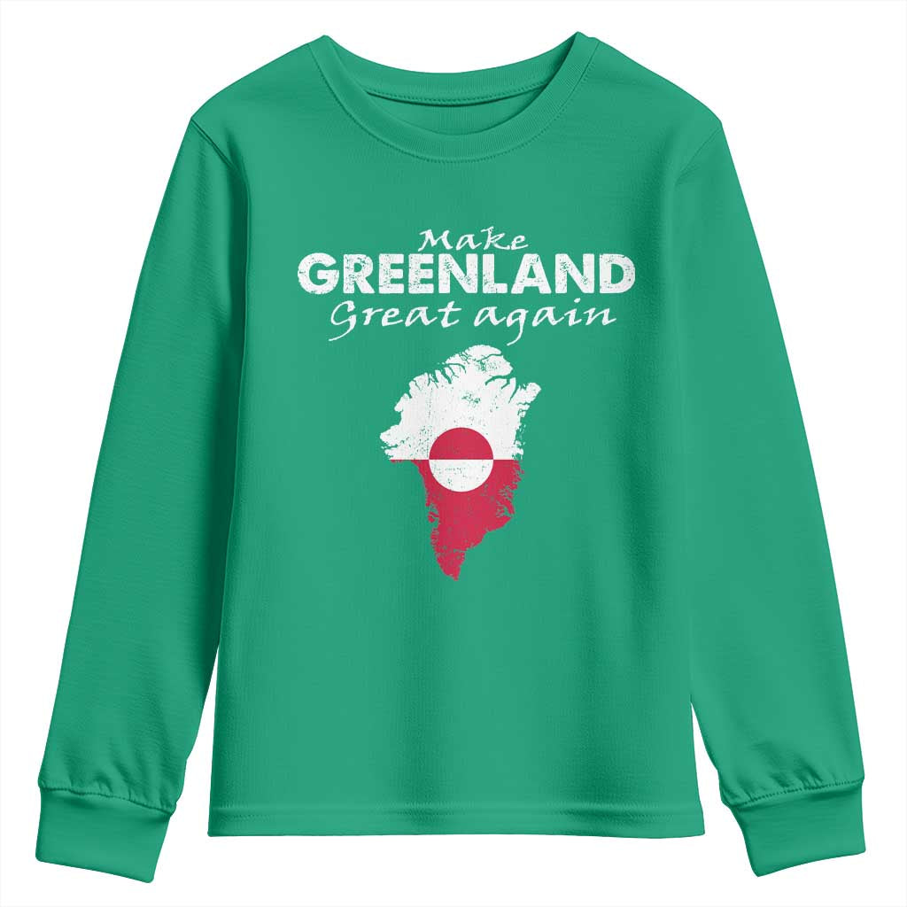 Make Greenland Great Again Youth Sweatshirt Act USA 51st State Greenland