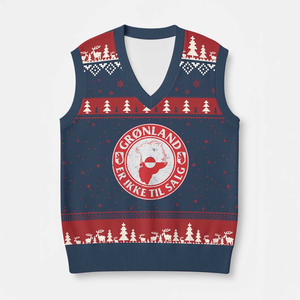 Greenland Is Not For Sale V-Neck Knit Sweater Vest Gronland Er Ikke Til Salg Greenland Protest