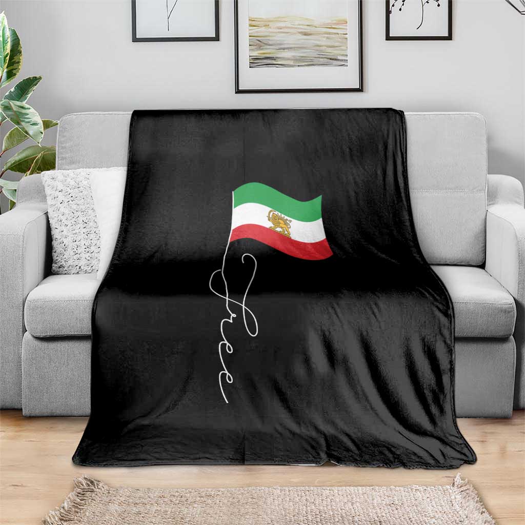 Free Iran Throw Blanket Patriotic Iranian Lion and Sun Flag