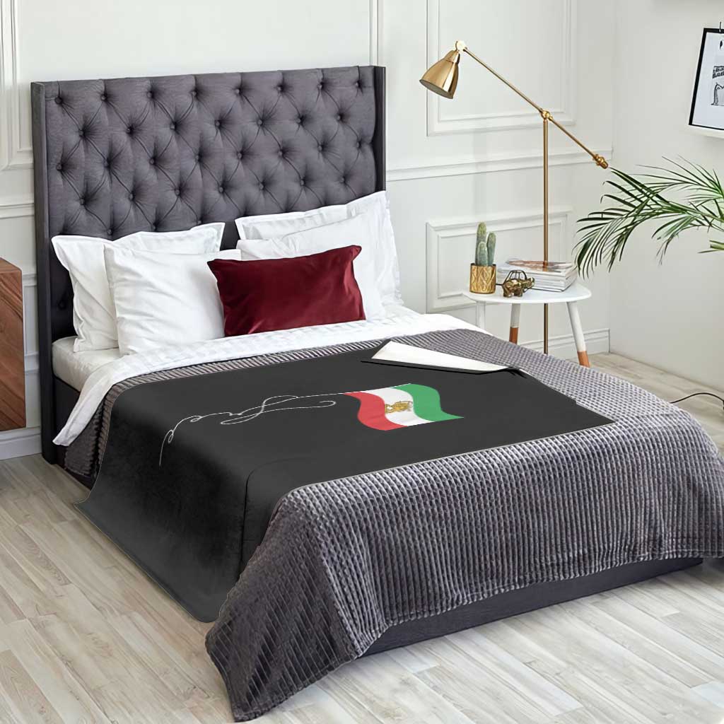Free Iran Throw Blanket Patriotic Iranian Lion and Sun Flag
