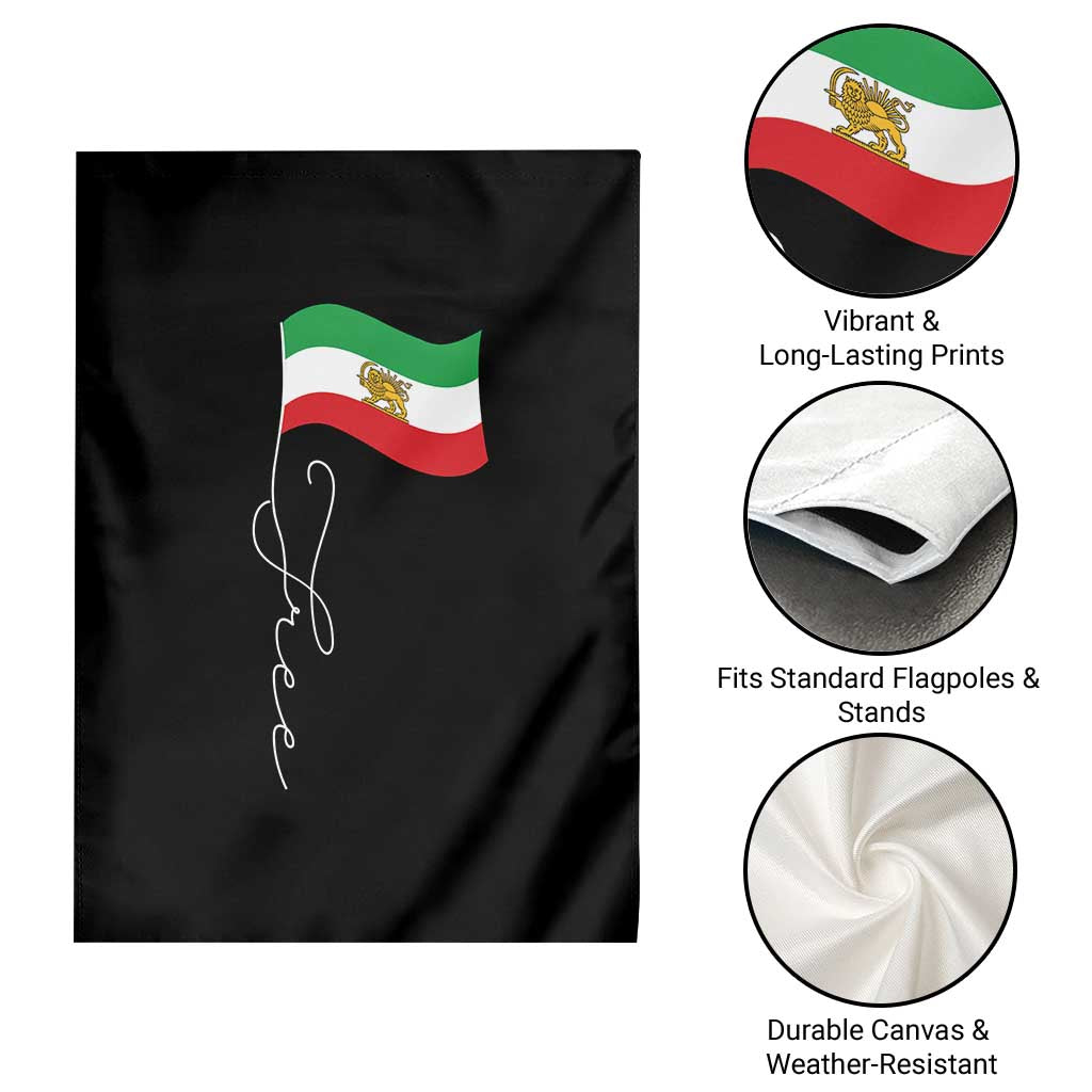 Free Iran Garden Flag Patriotic Iranian Lion and Sun Flag