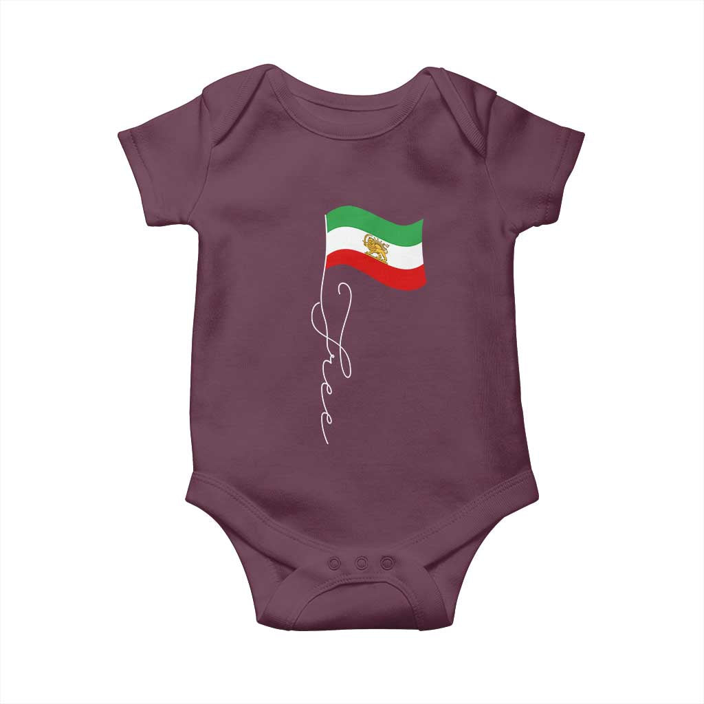 Free Iran Baby Onesie Patriotic Iranian Lion and Sun Flag