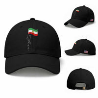 Free Iran Baseball Cap Patriotic Iranian Lion and Sun Flag