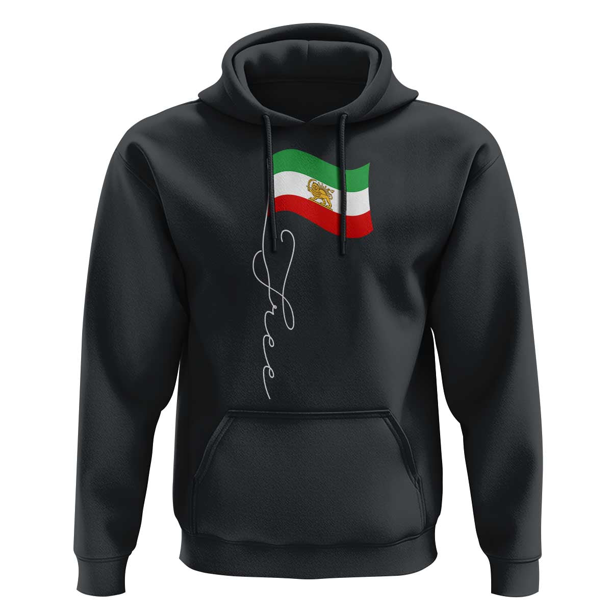 Free Iran Hoodie Patriotic Iranian Lion and Sun Flag