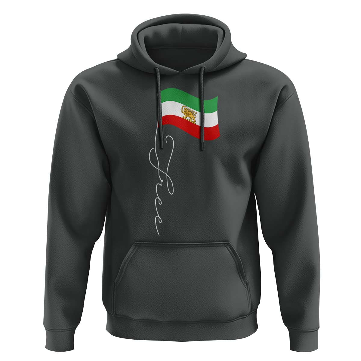 Free Iran Hoodie Patriotic Iranian Lion and Sun Flag