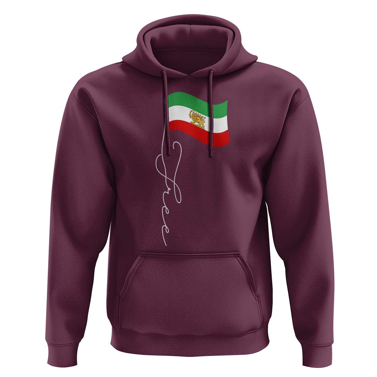 Free Iran Hoodie Patriotic Iranian Lion and Sun Flag