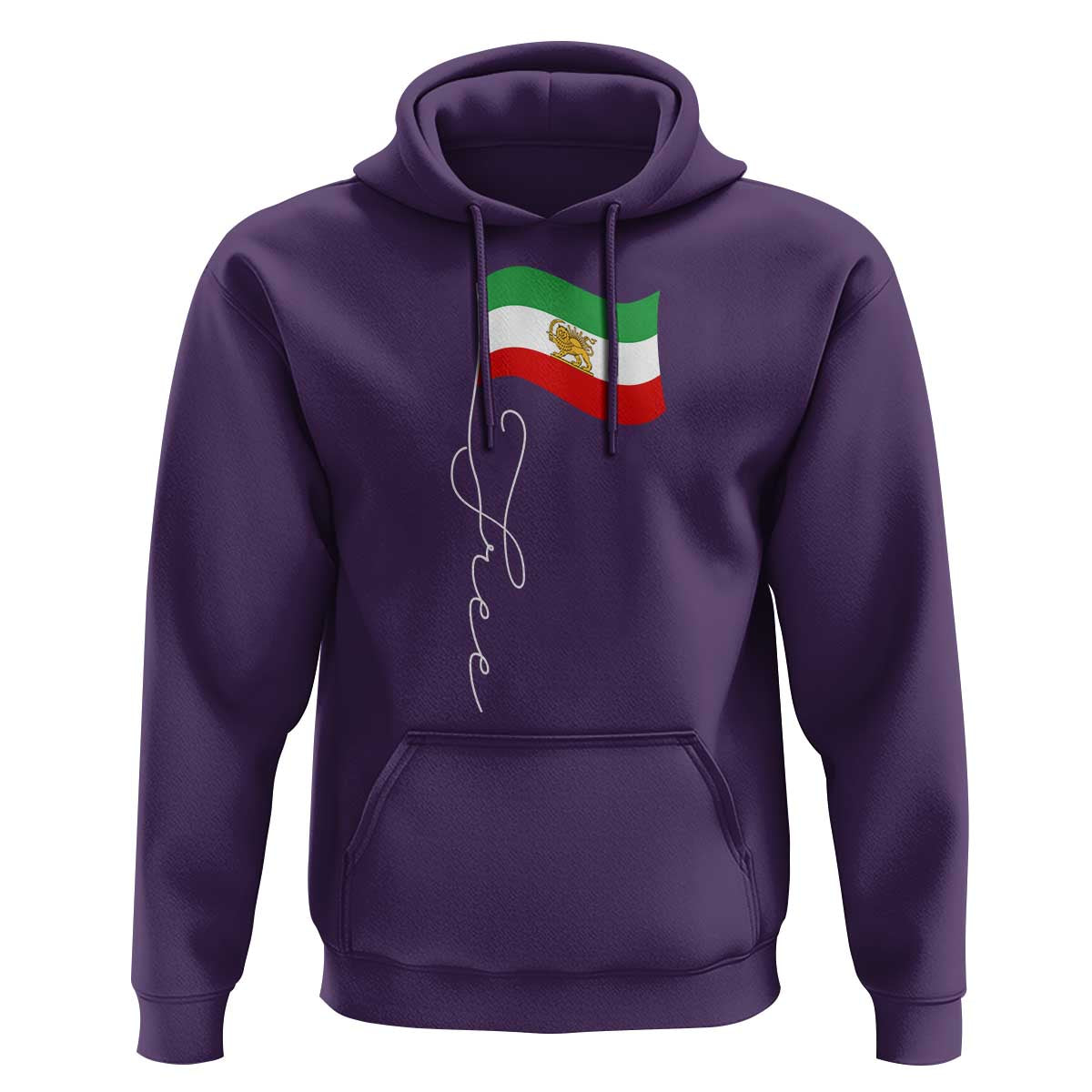 Free Iran Hoodie Patriotic Iranian Lion and Sun Flag