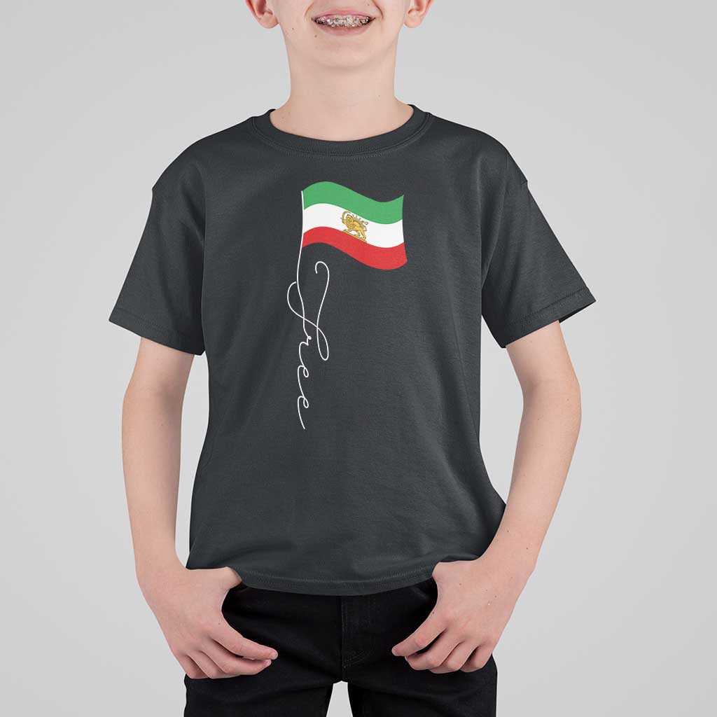 Free Iran T Shirt For Kid Patriotic Iranian Lion and Sun Flag