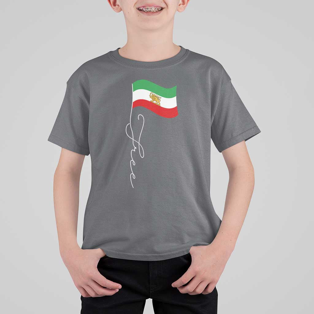 Free Iran T Shirt For Kid Patriotic Iranian Lion and Sun Flag