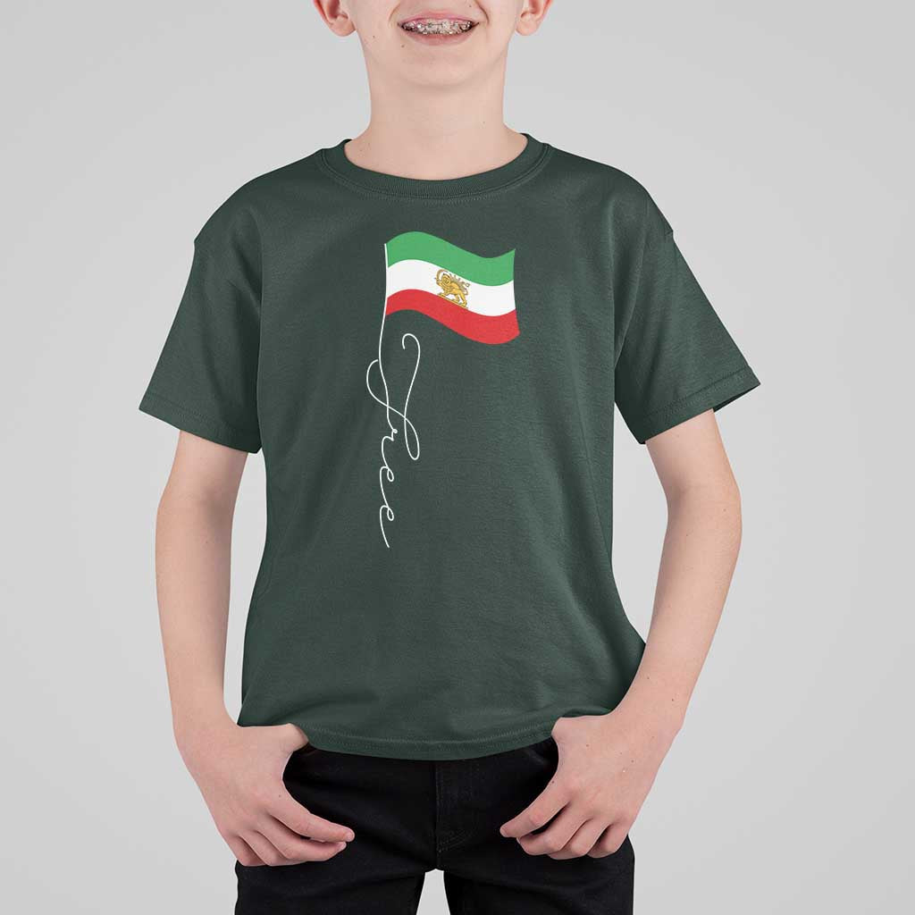 Free Iran T Shirt For Kid Patriotic Iranian Lion and Sun Flag