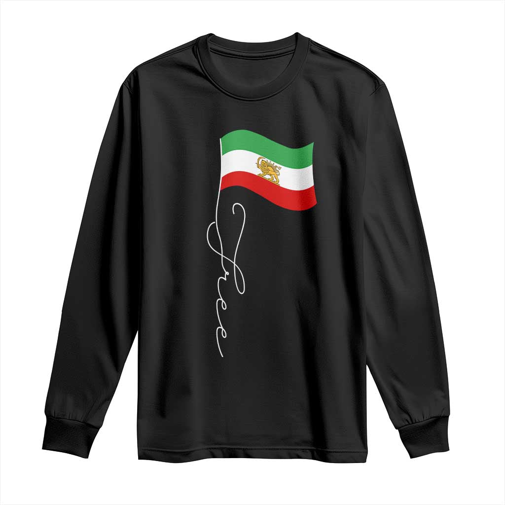 Free Iran Long Sleeve Shirt Patriotic Iranian Lion and Sun Flag