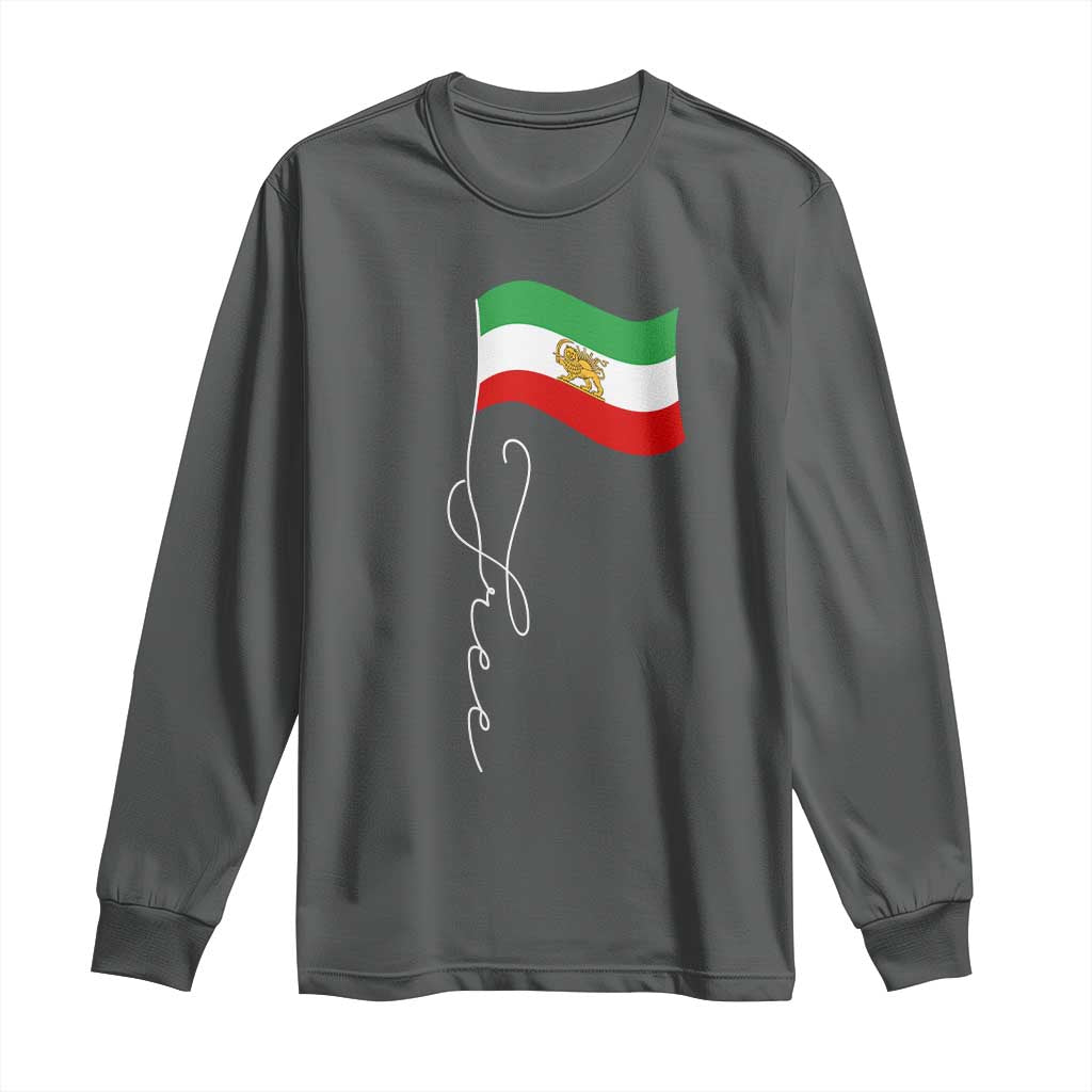 Free Iran Long Sleeve Shirt Patriotic Iranian Lion and Sun Flag