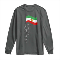 Free Iran Long Sleeve Shirt Patriotic Iranian Lion and Sun Flag