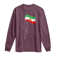 Free Iran Long Sleeve Shirt Patriotic Iranian Lion and Sun Flag