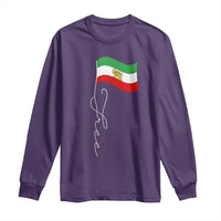 Free Iran Long Sleeve Shirt Patriotic Iranian Lion and Sun Flag