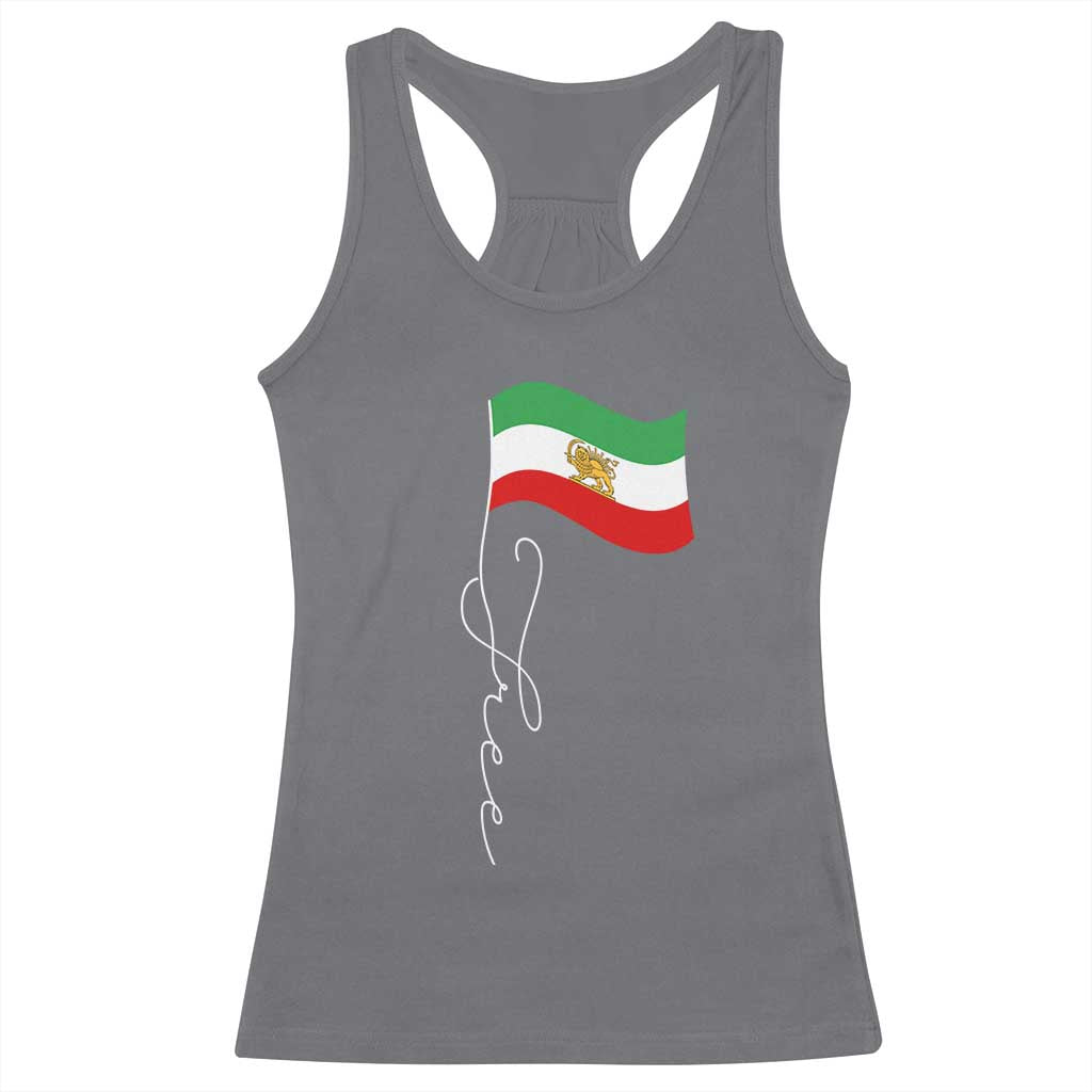Free Iran Racerback Tank Top Patriotic Iranian Lion and Sun Flag
