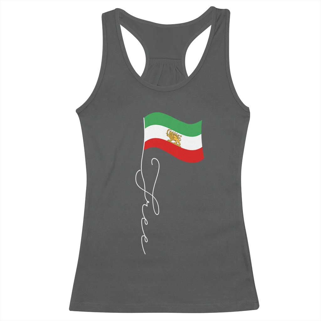 Free Iran Racerback Tank Top Patriotic Iranian Lion and Sun Flag