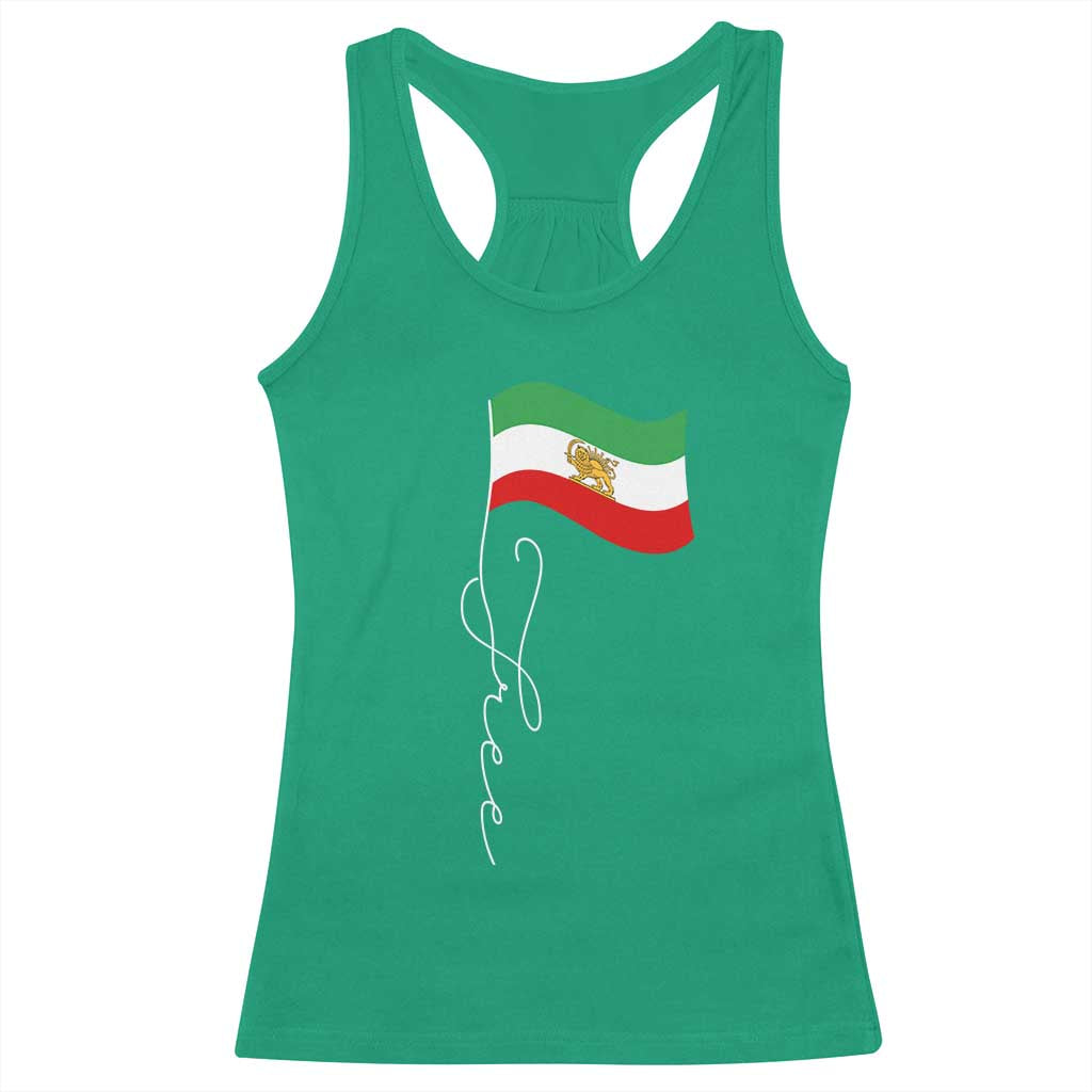 Free Iran Racerback Tank Top Patriotic Iranian Lion and Sun Flag