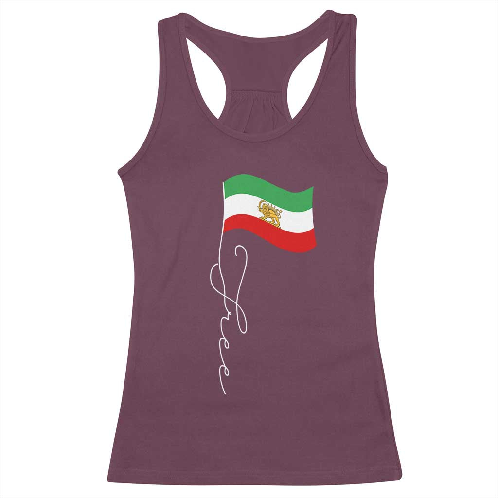 Free Iran Racerback Tank Top Patriotic Iranian Lion and Sun Flag