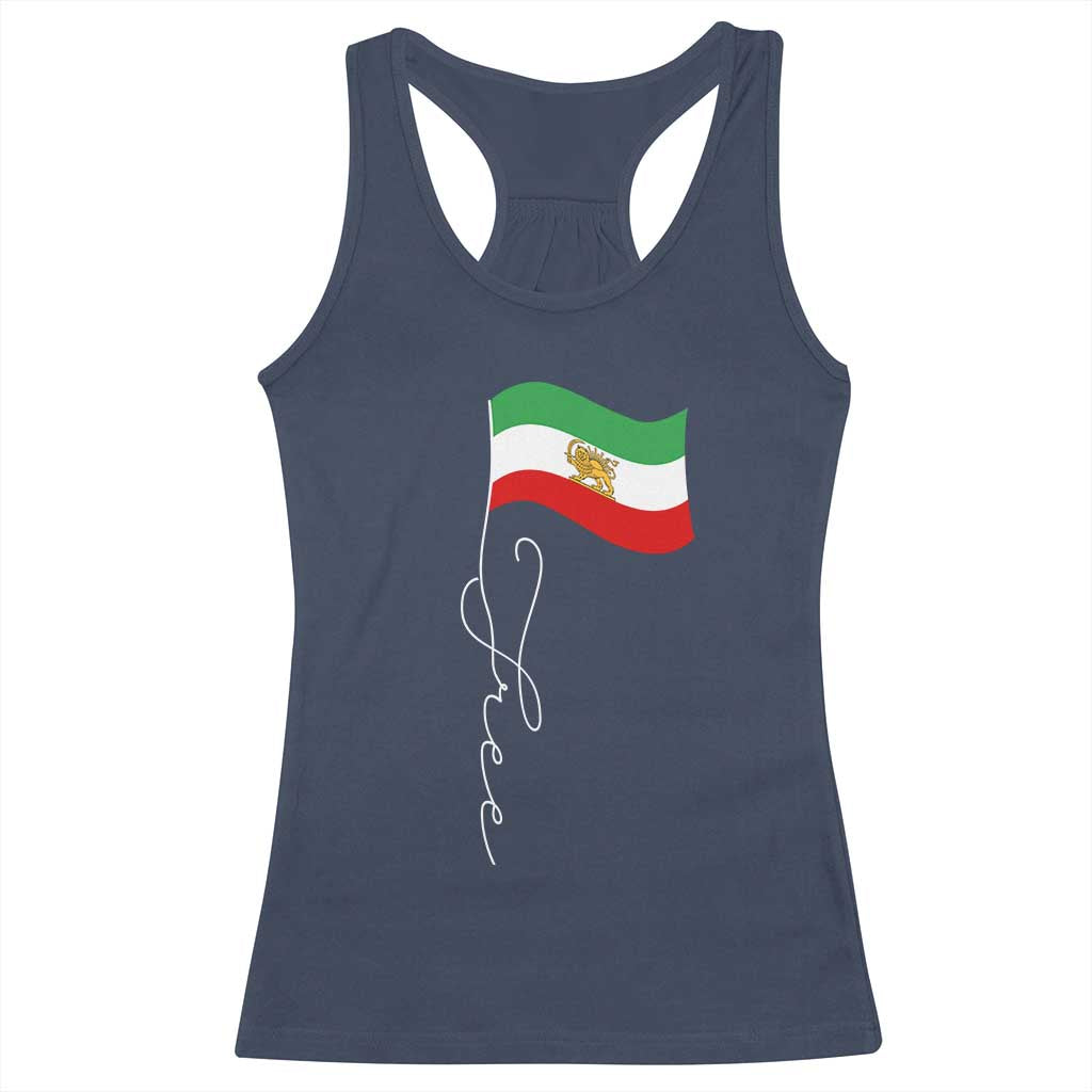 Free Iran Racerback Tank Top Patriotic Iranian Lion and Sun Flag