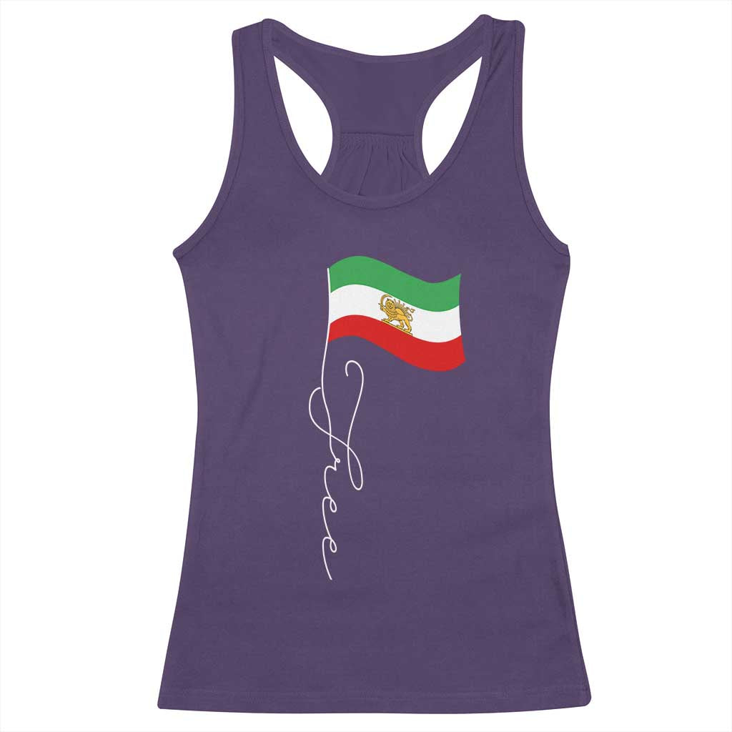 Free Iran Racerback Tank Top Patriotic Iranian Lion and Sun Flag