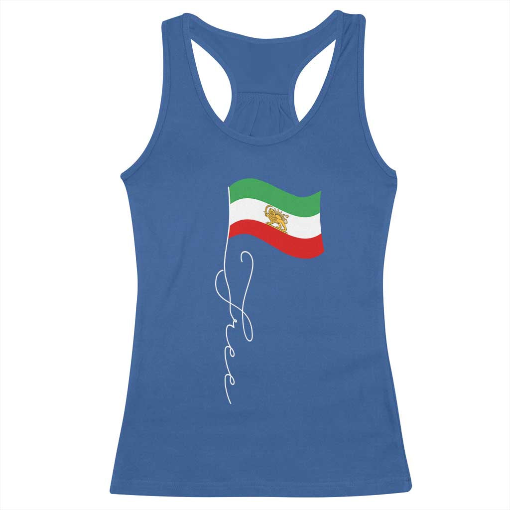 Free Iran Racerback Tank Top Patriotic Iranian Lion and Sun Flag