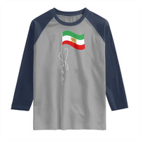Free Iran Raglan Shirt Patriotic Iranian Lion and Sun Flag