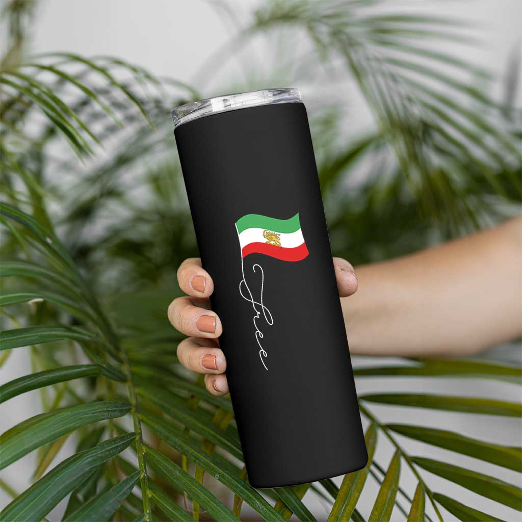 Free Iran Skinny Tumbler Patriotic Iranian Lion and Sun Flag
